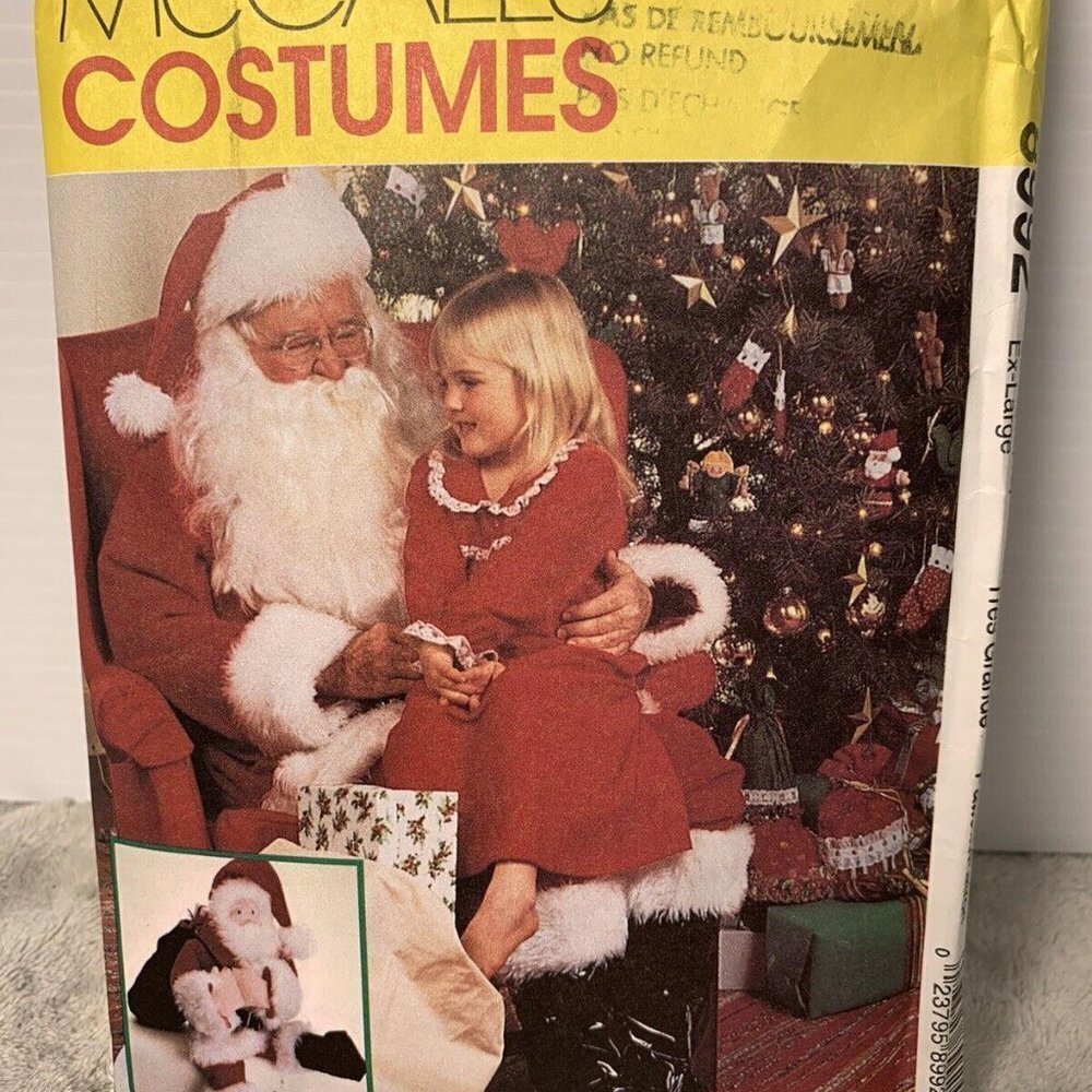McCall's Costume Pattern 8992 Men's XL 46, 48 Santa Claus, Bag and Doll Uncut‌‌‌